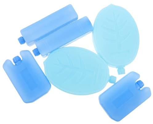 Hohopeti 6pcs Reusable Ice Packs for Cooler, Air Conditioner Fan Ice Box Cooling Gel, Medium and Small Sizes for Outdoor Chilled Box, Camping, Food Shipping Cold Chain