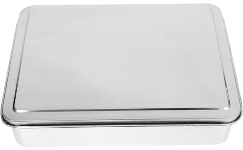 WEKADRIN Moule à Gâteau Acier Inoxydable avec Couvercle Plaque de Cuisson Réutilisable pour Pâtisserie Plateau à Tiramisu et Mousse Usage Professionnel et Domestique