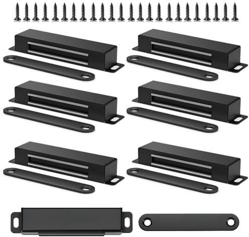 Magnetschnäpper, 6 Stück Türmagnet Extra Stark 40 kg, Edelstahl Schrankmagnet Stark Möbelmagnet Magnet Türschließer Magnetverschluss Schrank für Schranktüren, Küchenschränke und Kleiderschränke