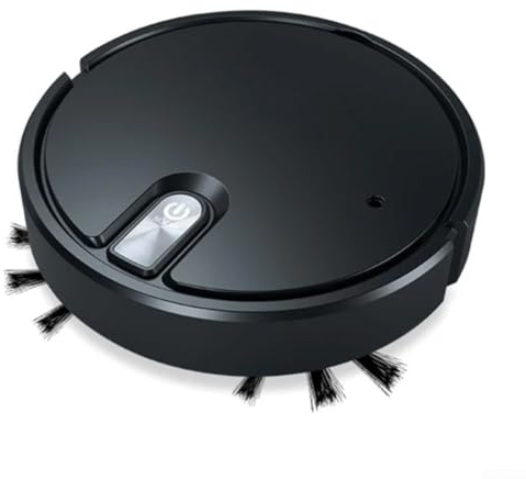 Robot aspirador con trapeador, máquina inteligente de barrido y trapeador con función de pulverización humidificador para limpieza del hogar (negro)