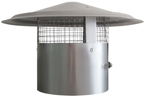 Comignolo antivento antipioggia acciaio inossidabile per canna fumaria stufa a legna pellet cappello terminale antivento terminale canna fumaria cappello tubo stufa coperta camino (ID 100mm)