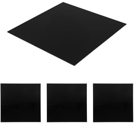 Tofficu Lot de 4 Plaques Acryliques Noires 2 Mm pour Gravure et Découpe Précise, Résistance aux Intempéries, pour Artisanat et Signalétique Décorative