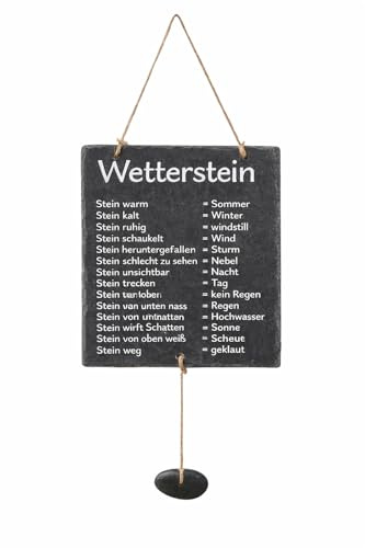 Lustige Wetterstation Schiefertafel 20x25cm Gartendeko für draußen