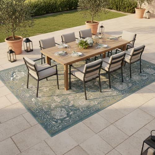 Pergamon Lagos Vintage Outdoor Teppich | In- & Outdoor Teppich | Flachgewebe | Wetterfest & UV-beständig | Balkon Terrasse Garten | Pflegeleicht