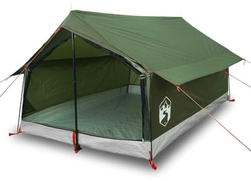 Mhdvray Campingzelt für 2 Personen, Scout A-Form Zelt in Olivgrün, leichtes Outdoor-Zelt aus 185T Polyester für Trekking und Ausflüge, kompaktes Design inklusive Tragetasche und E-Anschluss