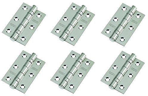 3 Pairs of Door Hinge 3 75mm Ball Bearing Hinges Polished Chrome Suit Internal Doors Pair (3)