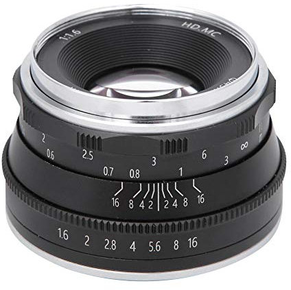 Objectif Manuel avec Monture 35 mm F1.6 FX, Objectif d'appareil Photo sans Miroir à Grande Ouverture et Portrait pour XT3 XT100 XT20 (Noir)