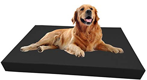 Barry & Lucy Hundelager Hundematte Hunde Matratze Hundeschlafmatte Hundebett Hundekissen Hundeplatz Kunstleder viele Farben (105x75x10, schwarz)