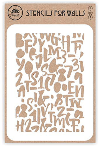 Zahlen Layering Schablone 11,43 x 16,51 cm – Schablonen für Wände, Originale Buchstaben und Zahlen Schablone Schablone zum Hinzufügen von Textur, Design und Akzenten zu gemischten Media-Hintergründen
