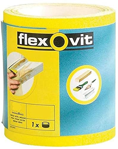 flexovit yellow sandpaper roll 10 metre long 120 grit multi purpose 66261104030