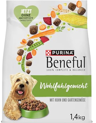 Beneful Wohlfühlgewicht Hundefutter trocken, mit Huhn und Gartengemüse, 6er Pack (6 x 1,4kg)