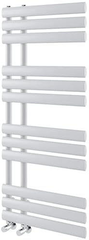 Go Bathrooms White Towel Radiator 1130 x 500 Heated Towel Rail Vertical Designer Bathroom Radiator Heated Ladder Rail Central Heating