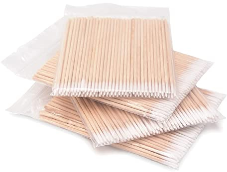 Coton-tige pointu distributeur de coton-tige petit coton-tige manche en bois pour tatouage, sourcils, beauté, maquillage, ongles (400 pcs)