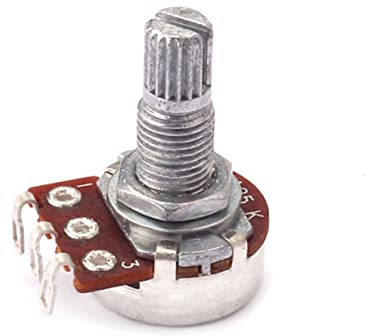 A25k-ohm Regelpotentiometer für Gitarre mit 18mm Achse | Audio Pots, Chrom Ausführung, zur Aufrüstung von Lautstärke und Klangreglern, Modell Gp306