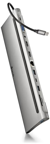 NGS Wonder Dock 12- Adaptador Multipuerto USB-C 12 en 1. Carga rápida | USB 2.0, 2x USB 3.0, 2x HDMI, VGA, entrada de audio, PD (Power Delivery), RJ45 (Ethernet), USB-C y ranura SD/TF