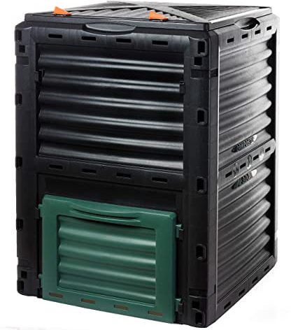 2friends Compostiera da giardino di alta qualità, 300 litri, in plastica, per rifiuti da giardino, made in EU, con manico ergonomico