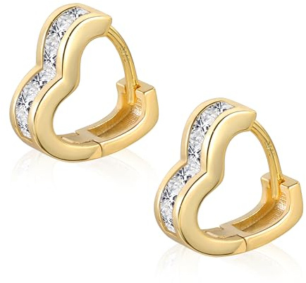 Creolen Ohrringe Damen Gold Silber 925 Glitzer Zirkon Geometrische Creolen | ALEXCRAFT Creolen Ohrringe Damen Gold Silber 925 Glitzer Glänzend Zirkon Geometrische Klein Dicke Huggie Schmuck Hypoallergen