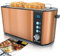 KESSER® Tostapane con inserto per panini, tostapane automatico a fessura lunga con 6 livelli di abbronzatura + funzione scongelamento e riscaldamento, spegnimento automatico, funzione sollevamento