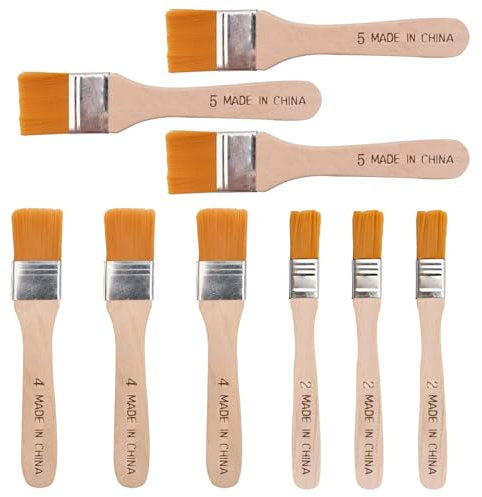 9 Pezzi Pennello Pittura,Pennelli,Pennello,Pennelli Pittura,Pennello Pittura Muro,Set Pennelli,Pennelli per Legno,Pennello per Legno,per Pittura,Bricolage,Pulizia Della Polvere(15/25/30mm)