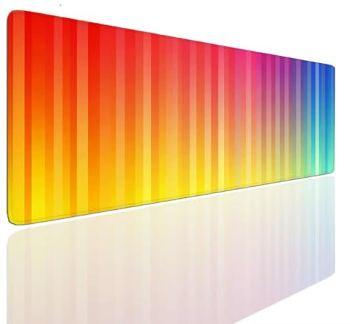 Alfombrilla Ratón Rainbow Art, Mousepad Alfombrilla Raton Gaming XXL 1600x800x4mm Mouse Desk Mat Gamer para Gaming Tapete Escritorio Mujer Almohadilla Raton Mouse Pad Base de Goma Antideslizante S-918