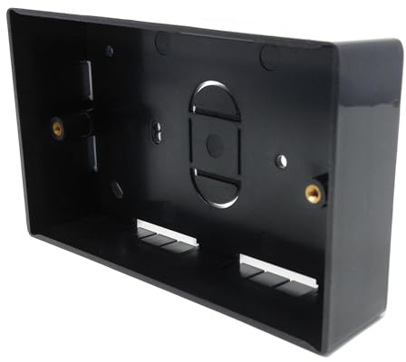 DRUT 2-Gang-Aufputzdose, Schwarz, 147 mm x 86 mm x 32 mm, Langlebig, Einfache Installation, Ideal für Elektro- und Netzwerk-Frontplatten