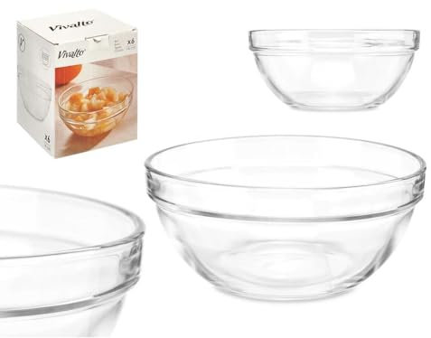 Bol para Mezclar Vivalto 76760 Transparente Vidrio 14 x 6,5 x 14 cm 6 Unidades - Marca: Vivalto - EAN: 4899888772798