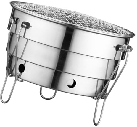 CIYODO Portable Charcoal Grill Tabletop Stainless Steel Charcoal Stove for Camping and Outdoor Bbq with Non-stick Surface