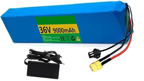 36V 9Ah E-Bike Akkupack, Fahrrad-Batterien 36V 9000mAh mit Ladegerät Eingebauter BMS 36V 9Ah Ebike Batterie für 200W 350W 500W 800W 1000W Elektrofahrrad Motor