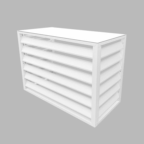 Copertura per condizionatore d'aria da esterno, protezione per unità AC, con supporto per piante, riduzione del rumore, antifurto, per esterni (bianco, 100 cm)