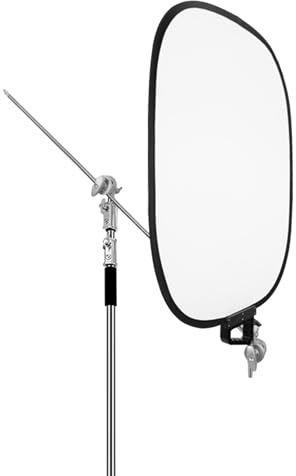 Depisuta Panneau de lumière Douce 72 x 90 cm, Réflecteur de lumière de Photographie Pliable Portable, Tableau de lumière de Remplissage de Portrait avec Tige en Aluminium et Sac de