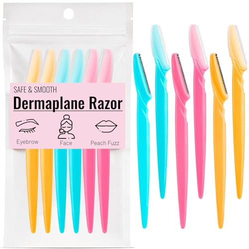 Rasoio per sopracciglia senza dolore per donne, 6 pezzi rasoio viso da donna, strumento per esfoliare la bellezza per donne e uomini, rasoio per il viso e la cura