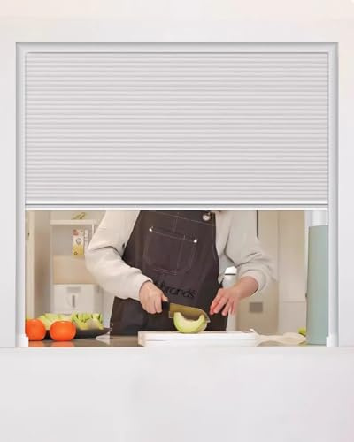 ZIMGOD Porta a Soffietto Finestra Scorrevole Pieghevole per Sportello di Servizio, Porta a Retrattile con Maniglia, Zanzariera Pieghevole Oscurante Senza Foratura(70x125cm/27.6x49.2)