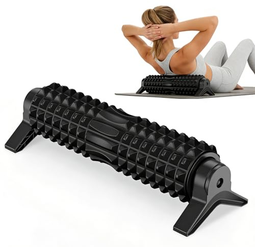 Fascia rulle med stativ, faciarrulle ryggrad, medelhård massagerulle med 3D-textur för fitness yoga pilates, ryggrulle för att lindra muskelspänningar