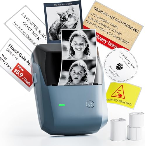 NIIMBOT Étiqueteuse B1Pro 300DPI + 3 Rouleaux étiquettes Grandes | Imprimante étiquettes Bluetooth, impression photos, notes, graphiques scolaires pour maison, bureau, bricolage