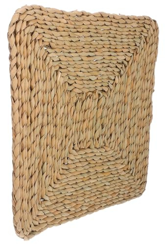 Generisch Bodenkissen aus Strohgeflecht Quadratisch 40x40cm Handgefertigtes Sitzkissen für Innenhof und Wohnzimmer Meditationskissen Strapazierfähig und Hautfreundlich