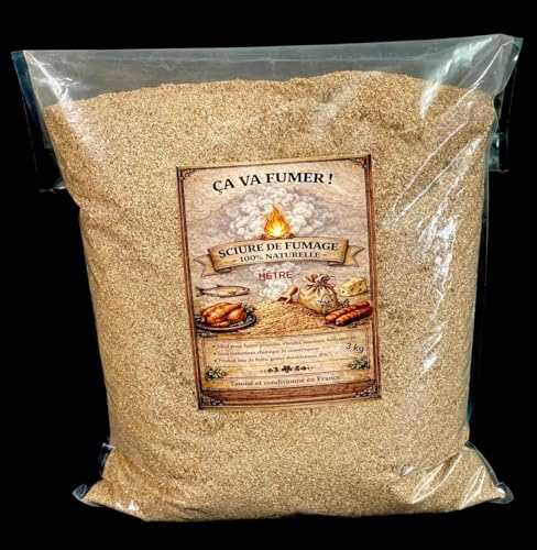 Sciure de Fumage 3KG 100% Hêtre - Granulométrie de 0,5 à 1mm pour Fumage à Froid et à Chaud - Adaptée aux générateurs et fumoirs