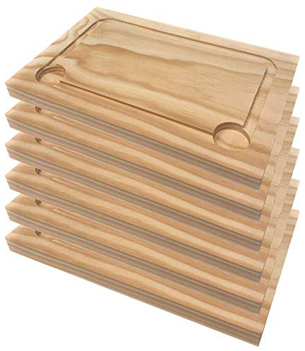 ARTEMA Space Home - Tablas de cortar y servir - Platos de carne - Juego de 6 - Madera de pino