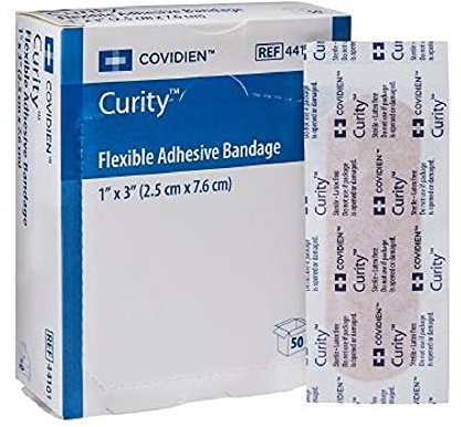 Covidien 44101 Fabric Adhesive Bandages, Box, 50, Bandages, Standard, 3 x 1