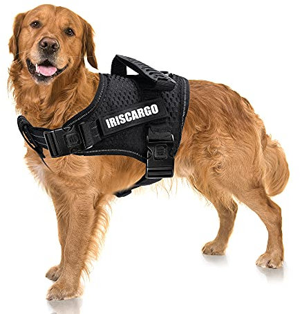 No Pull Dog Harness, dogs harness with Handle Adjustable Padded Harness, front Clip Puppy Vest Harnesses Reflective Breathable Soft Mesh Lightweight easy Control for Outdoor Training Walking(upgrade)