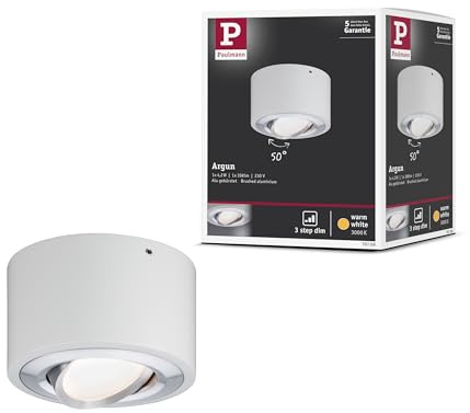 Paulmann 797.08 LED Deckenleuchte Argun 1-flammig 4,8W Weiß matt/Alu gebürstet
