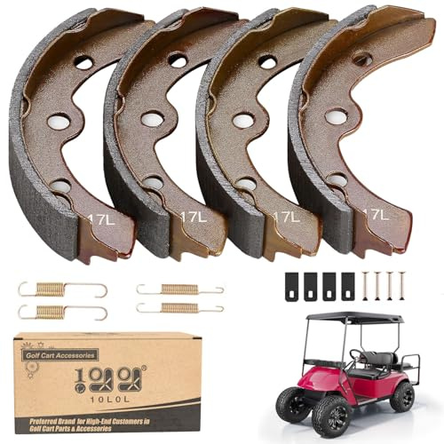 10L0L Golf Cart Brake Shoes Kit for Club Car DS & Carryall 1981-1994 OEM 101146302 101880701, EZGO XI-Serial 1983-1986, Yamaha G1 1978-1980, etc
