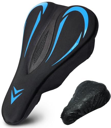 Souke Sports Narrow Bike Seat Cover,Foam&Gel Cycling Seat Cushion Pad,Anti-Slip Bicycle Saddle Pad For Women Men With Water&Dust Resistant Cover