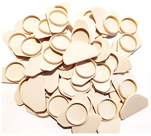 6MM x 35MM High Quality Plastic Hinge Hole Blanking Plugs Cover Caps White Cap Beige Plug Grey Cover for Kitchen Bedroom Cabinet Bung Furniture Door (Pack of 10) (Beige_Winged)