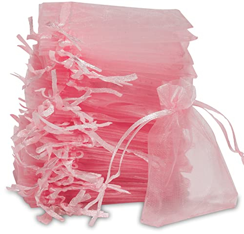 Carehabi - Sacchetti in organza, sacchetti in organza, sacchetti regalo in organza, sacchetti per gioielli, sacchetti per matrimonio, sacchetti di lavanda (7 x 9 cm, rosa)