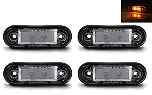 MelTruck® 4x Gelbe LED Begrenzungsleuchte Umrissleuchte E9 für Anhänger Trailer Wohnwagen