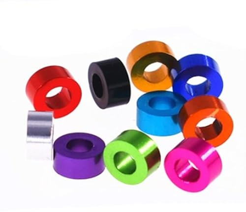 10 Stück M4 M5 M6 M8 bunte Aluminium-Unterlegscheibenbuchsendichtung rund hohl kein Gewinde Abstandshalter Dicke 2-10 mm-m4 10 Stück, Dicke 12 mm, Gloden