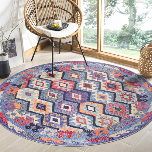 NETLINE HOME Washable Area Rugs for Living Room Traditional Flatweave Rug Non Slip Kitchen Rug - Decorative Floor Mats Low Pile Vintage Rugs Boho Design Foldable Hallway Carpets for Bedroom - Grey