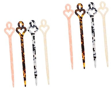 FRCOLOR 8pcs Vintage Hair Stick Acetate Hair Chopsticks for Buns and Updos Elegant Retro Hairpins for Women and Girls
