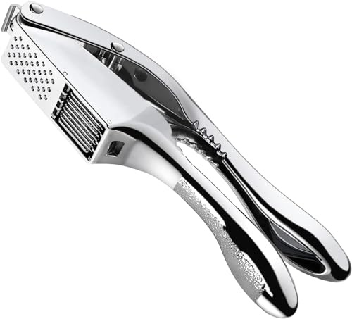 Garlic Press 2 in 1, Stainless Steel Blade, Effortlessly Crush, Slice, and Mince Garlic,with this Versatile Kitchen Tool - Perfect for Home Cooks and Professional Chefs Alike.