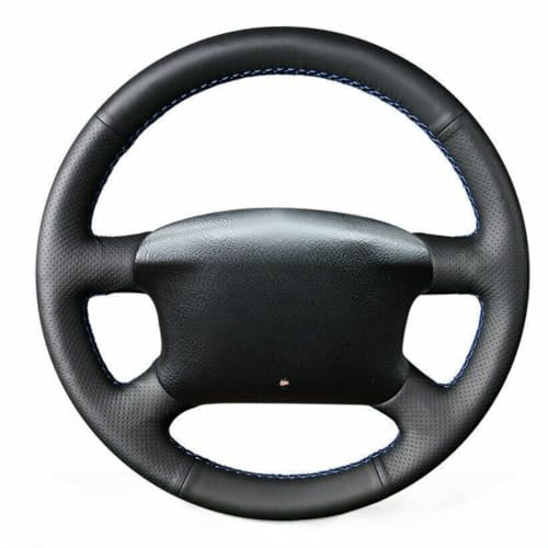 MEWANT DIY Lenkradbezug aus schwarzem Echtleder, kompatibel mit Golf 4 (IV) 1997-2004, T4 1999-2003, T5 2004-2008